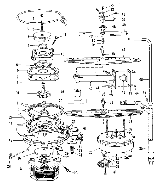 MOTOR, HEATER, AND SPRAY ARM DETAILS