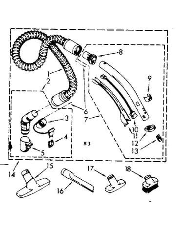 Hose and attachment parts