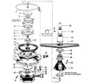 Kenmore 5871406586 motor, heater, and spray arm details diagram