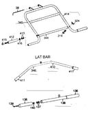 Handlebar assembly, lat bar, short pulley bar