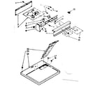 Kenmore 11076972110 top and console parts diagram