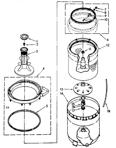 Agitator, basket and tub parts