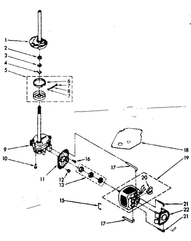 Brake, clutch, gearcase, motor and pump parts