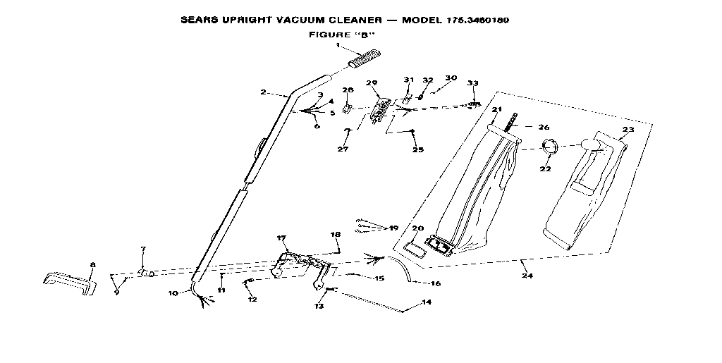 HANDLE AND BAG HOUSING