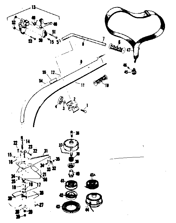 DRIVE SHAFT ASSEMBLY-LOWER BEARING-CUTTING HEAD