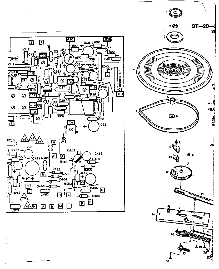 WIRING DIAGRAM AND TURNTABLE ASSEMBLY