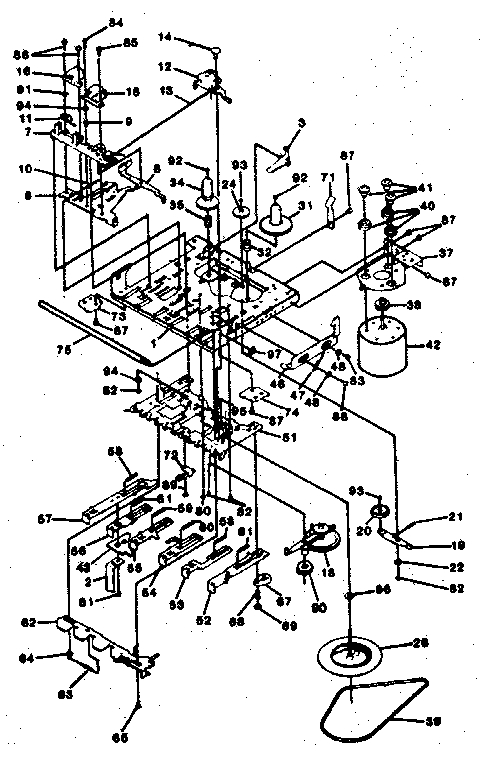 CASSETTE MECHANISM PARTS TN 33 ZNFC PLAY RECORD