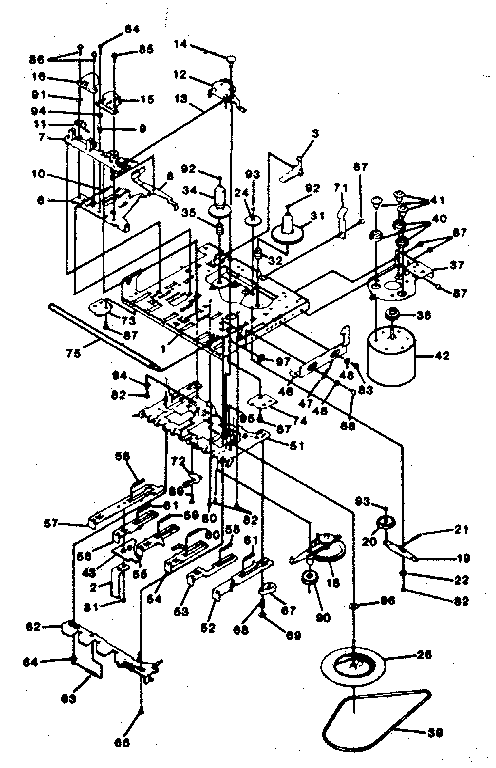 CASSETTE MECHANISM PARTS TN 33 ZNFC PLAY RECORD