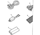 LXI 56453410450 cable, antenna adaptor, & batteries diagram