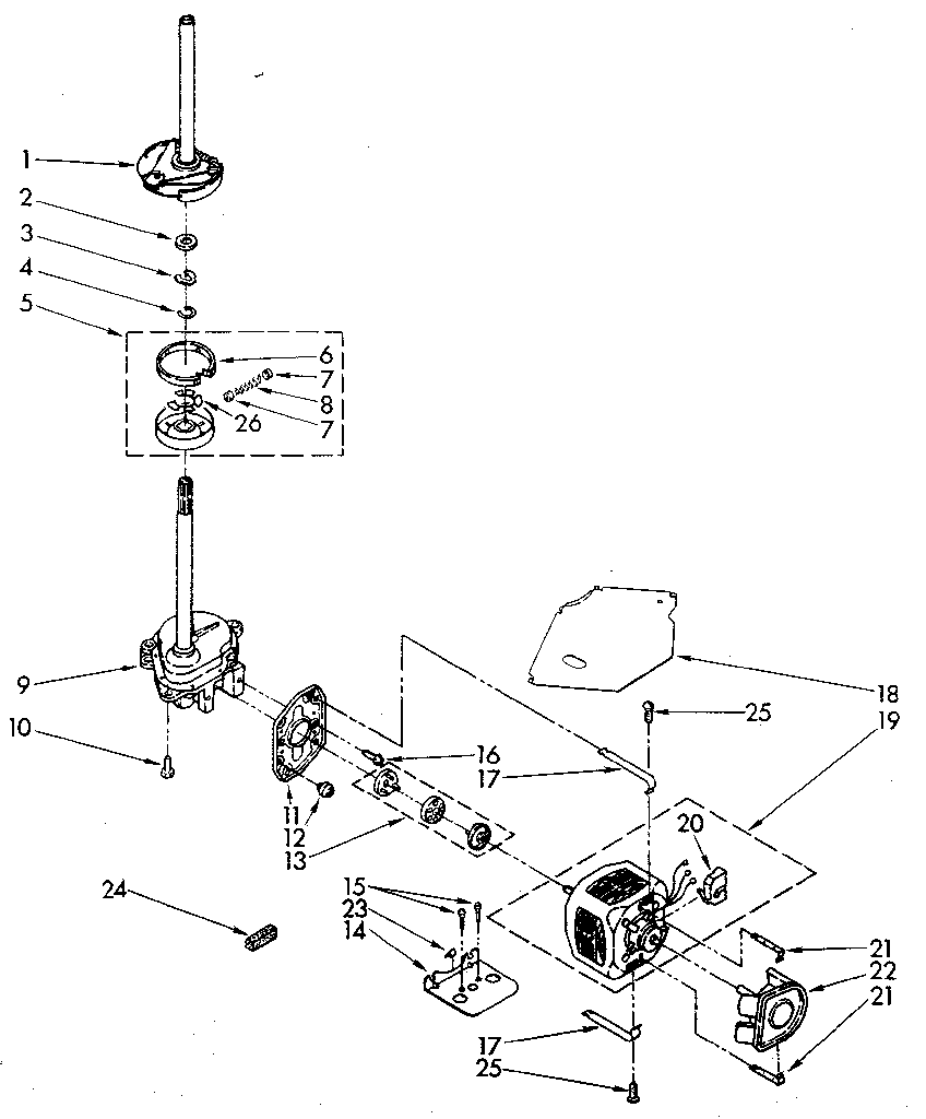 GEARCASE AND MOTOR