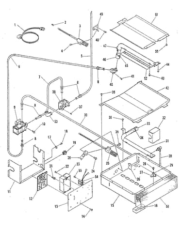 Broiler and oven burner section