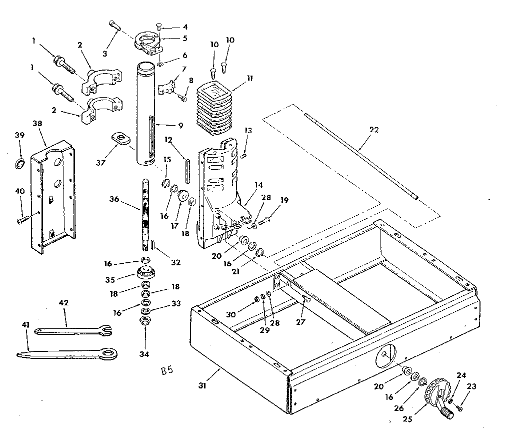 Figure 2 - base and column assembly