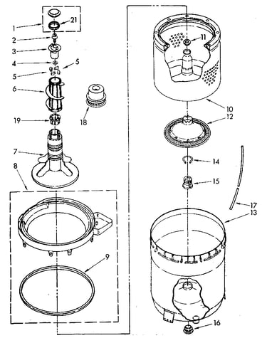 Agitator, basket and tub parts