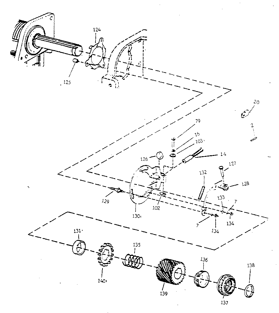 Fig. 7-impeller shaft sensor bracket and gear