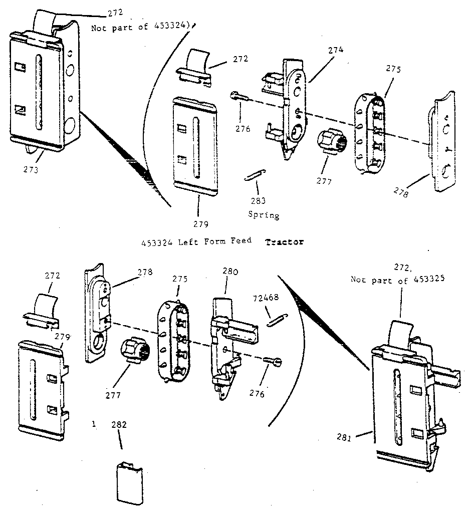 Fig. 12-453324 lt. form feed tractor & 453325 rt. form feed