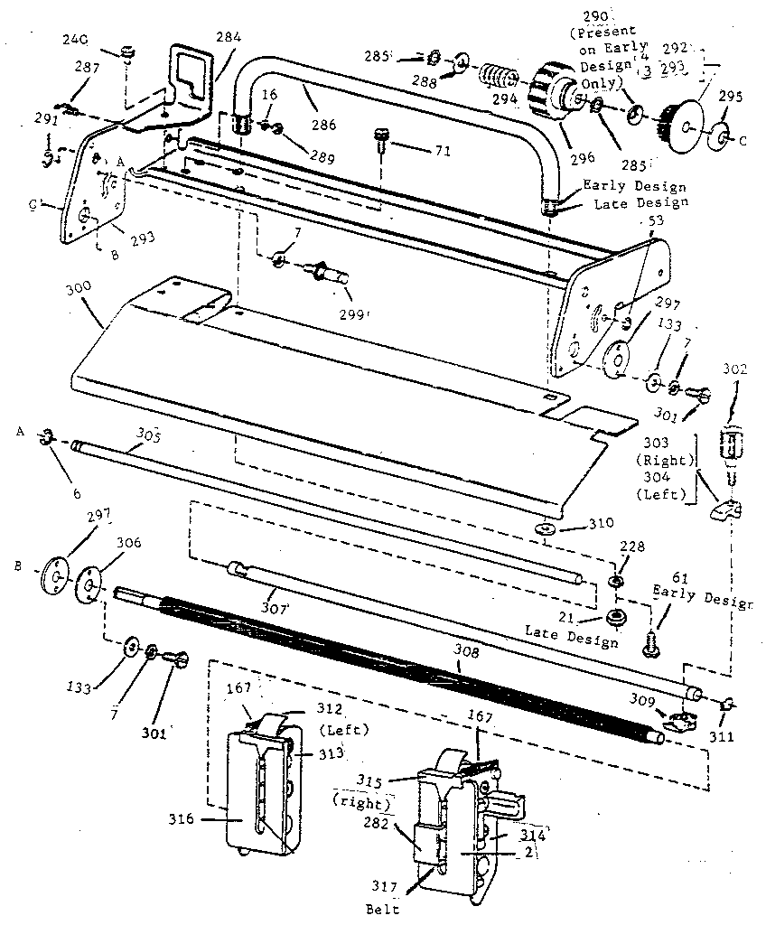Fig. 13-402660 paper handling assembly (early design)