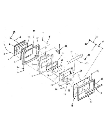 Upper oven door section
