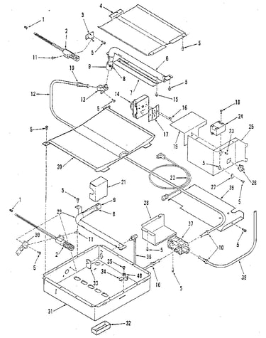 Broiler and oven burner section