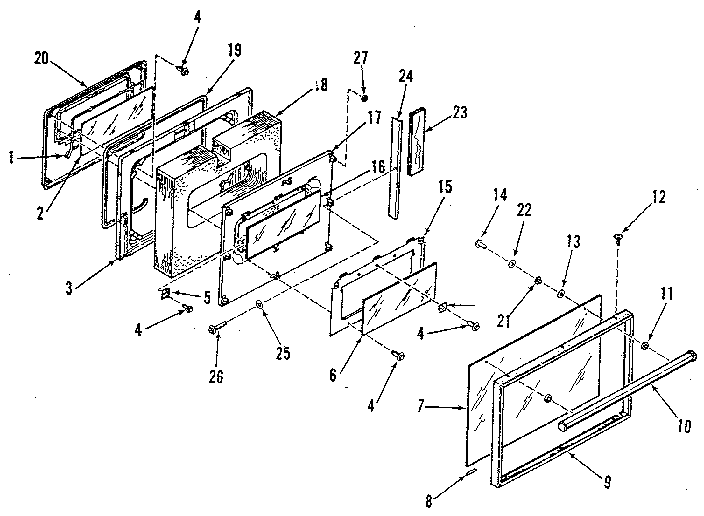 Oven door section
