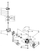 Brake, clutch, gearcase, motor and pump