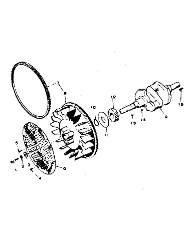 Crankshaft and flywheel