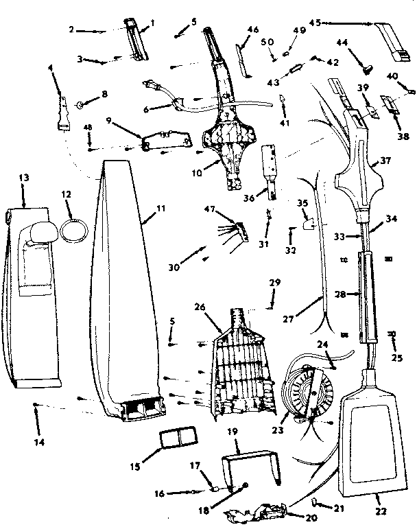 Handle and bag housing