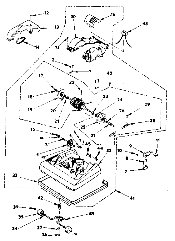 Nozzle and motor assembly