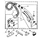 Kenmore 1162498183 hose and attachment parts diagram