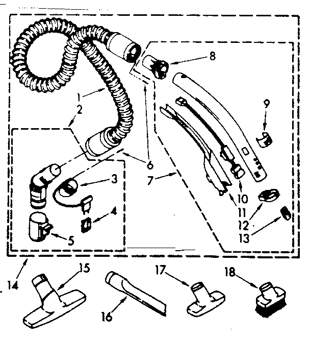 Hose and attachment parts