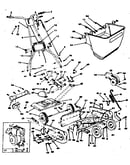 Front throw reel mower parts