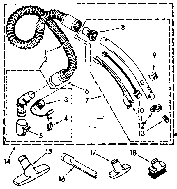 Hose and attachment parts