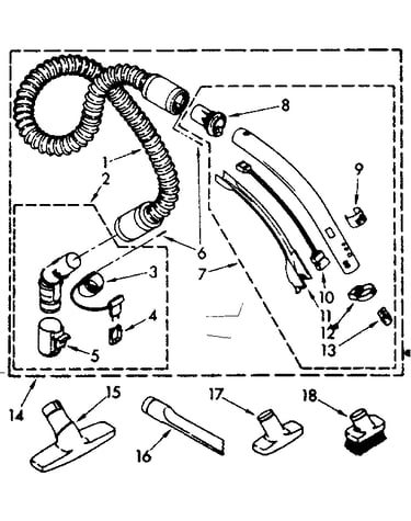 Hose and attachment parts