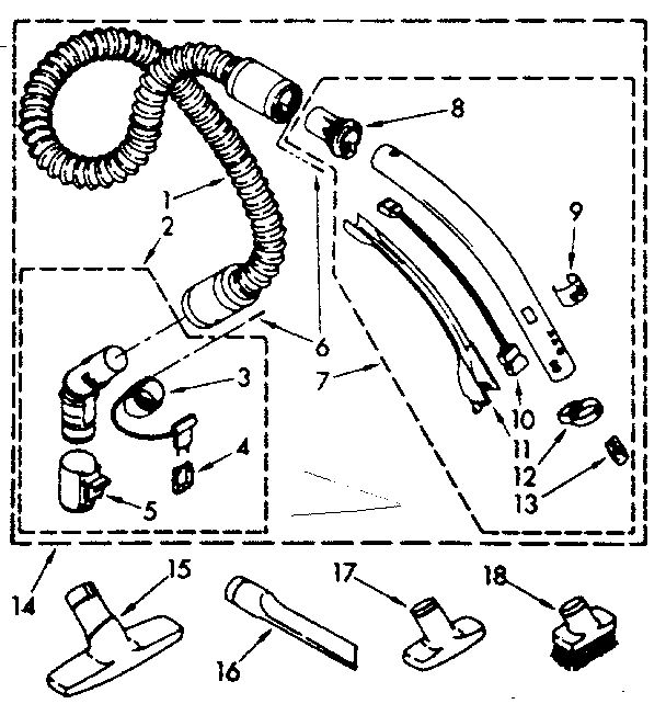 Hose and attachment parts