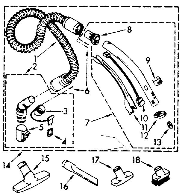 Hose and attachment parts