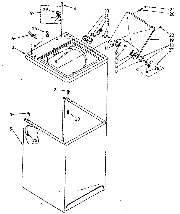 Top and cabinet parts