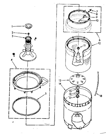 Agitator, basket and tub parts