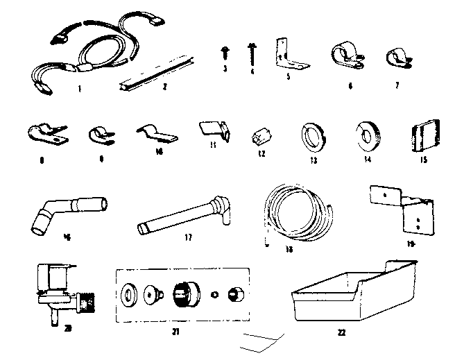 Ice maker installation parts