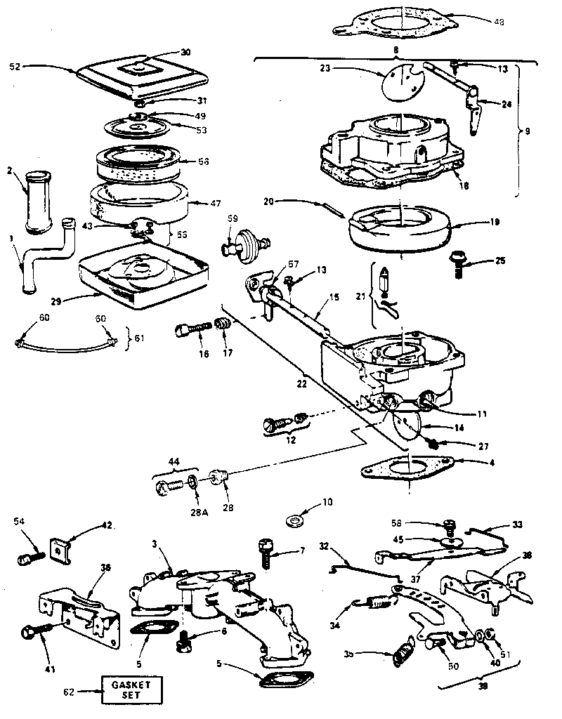 Air cleaner - carburetor group