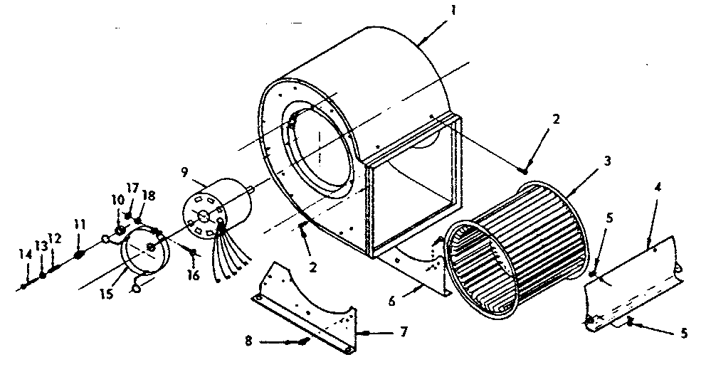P.s.c. blower assembly