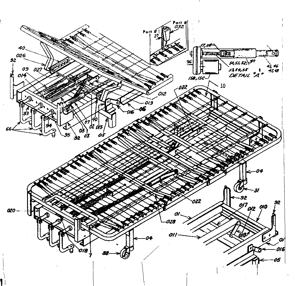 Model no. 145-1084 multi-height hand crank bed