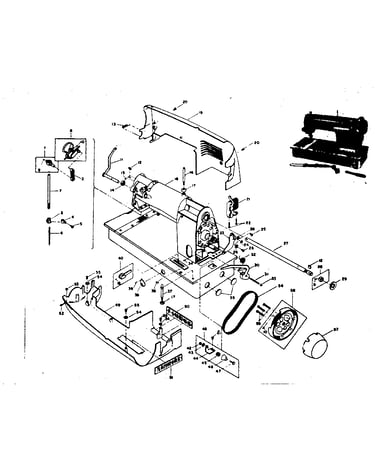 Main shaft crank and slide assemblies