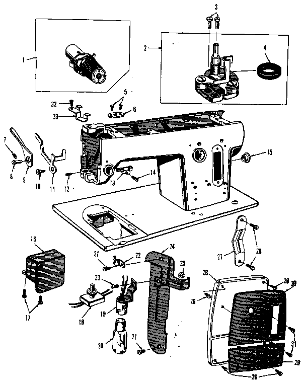 THREAD TENSION AND BOBBIN WINDER ASSEMBLY