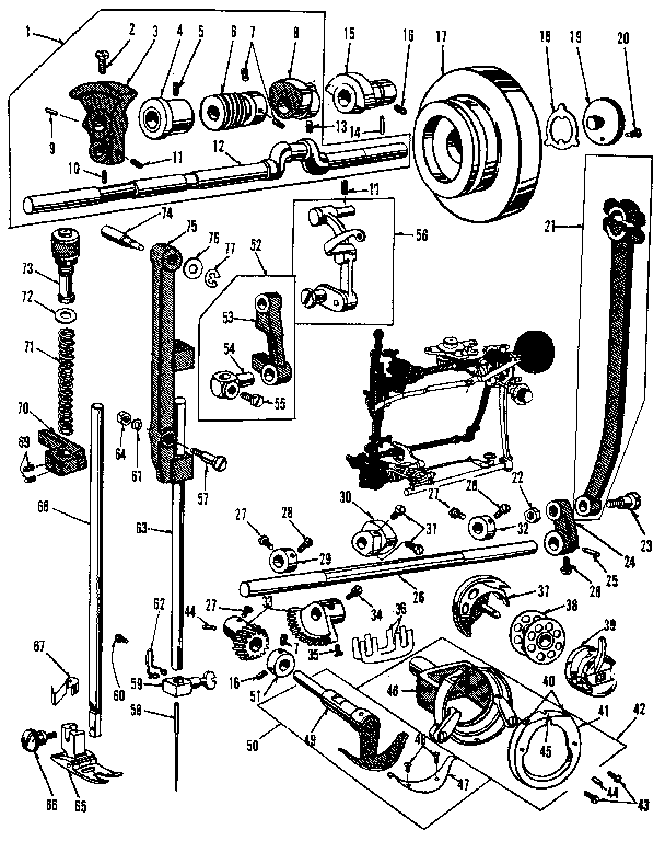 PRESSER BAR AND SHUTTLE ASSEMBLY