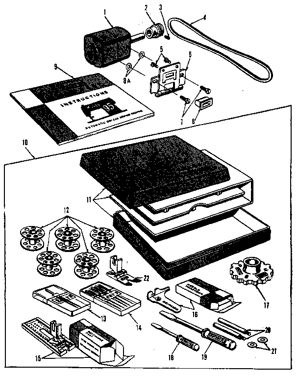 MOTOR AND ATTACHMENT PARTS