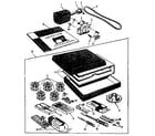 Kenmore 158950 motor and attachment parts diagram