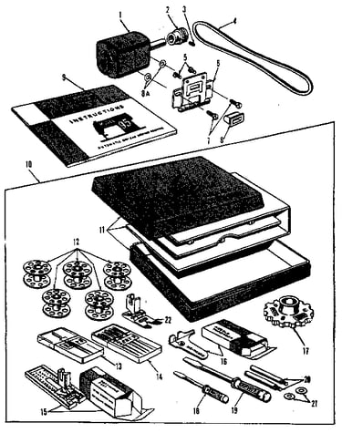 Motor and attachment parts