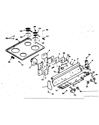 Control panel and cooktop assemblies
