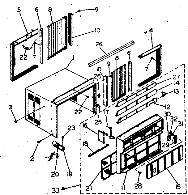 Cabinet and front panel