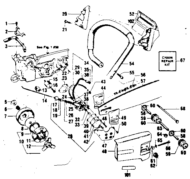 Handle/chain and guide bar  assembly