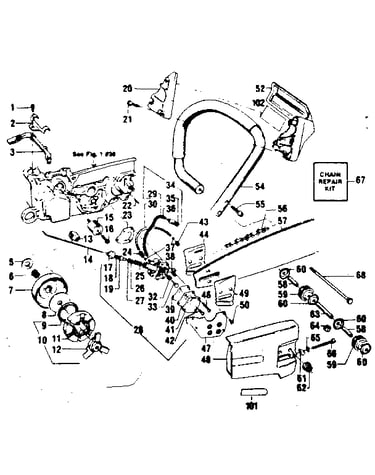 Handle/chain and guide bar  assembly